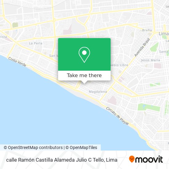 calle Ramón Castilla  Alameda Julio C  Tello map