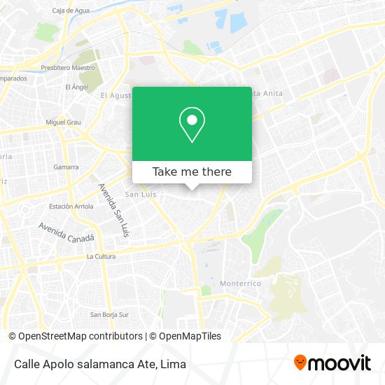 Calle Apolo  salamanca Ate map