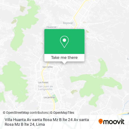 Villa Huanta  Av  santa Rosa Mz  B lte 24  Av  santa Rosa Mz  B lte 24 map