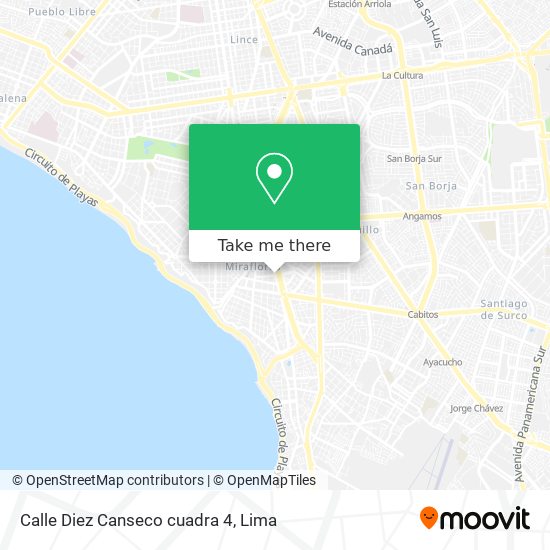 Mapa de Calle Diez Canseco  cuadra 4