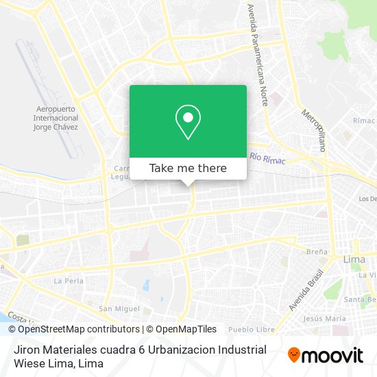 Jiron Materiales cuadra 6  Urbanizacion Industrial Wiese  Lima map