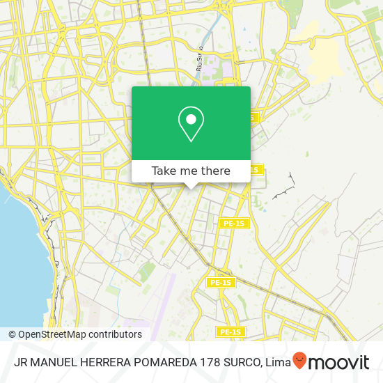 JR MANUEL HERRERA POMAREDA 178   SURCO map