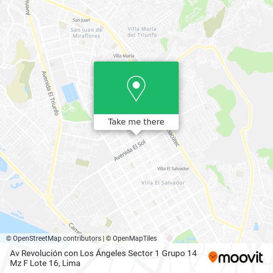 Av  Revolución con Los Ángeles  Sector 1  Grupo 14  Mz  F  Lote 16 map