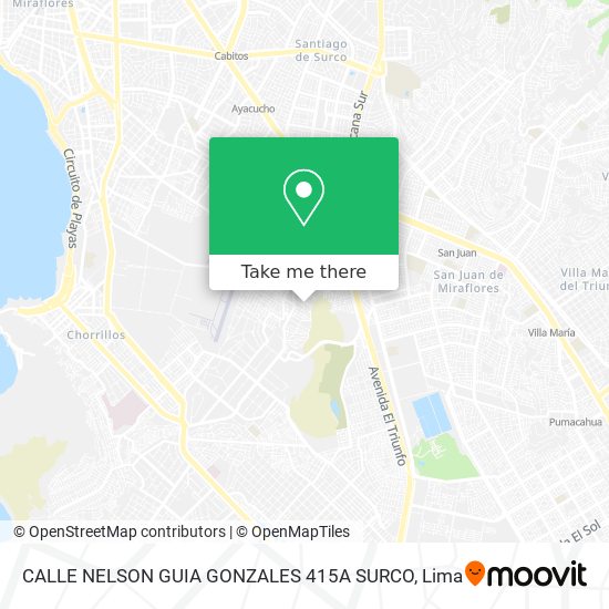 CALLE NELSON GUIA GONZALES 415A   SURCO map