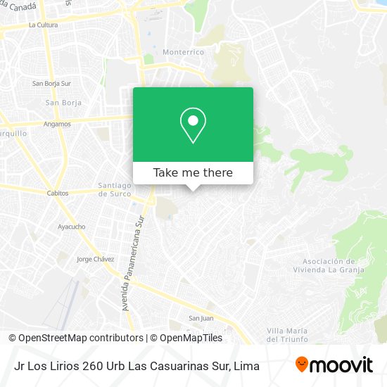 Jr  Los Lirios 260   Urb Las Casuarinas Sur map