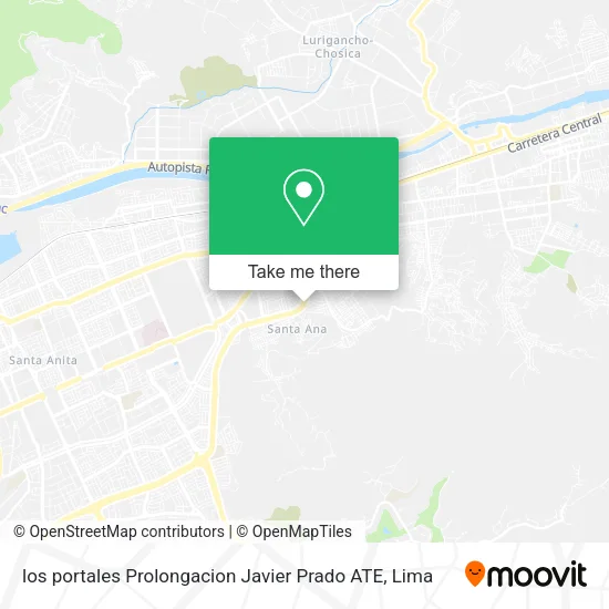 Mapa de los portales Prolongacion Javier Prado ATE