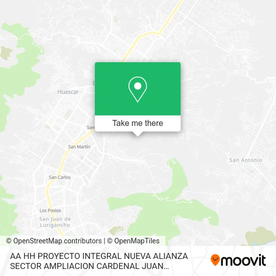 Mapa de AA HH  PROYECTO INTEGRAL NUEVA ALIANZA SECTOR AMPLIACION CARDENAL JUAN LANDAZURI RICKETTS