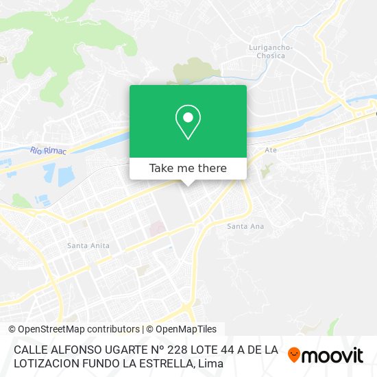 CALLE ALFONSO UGARTE Nº 228 LOTE 44 A DE LA LOTIZACION FUNDO LA ESTRELLA map