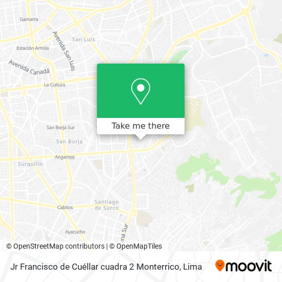 Mapa de Jr  Francisco de Cuéllar cuadra 2  Monterrico