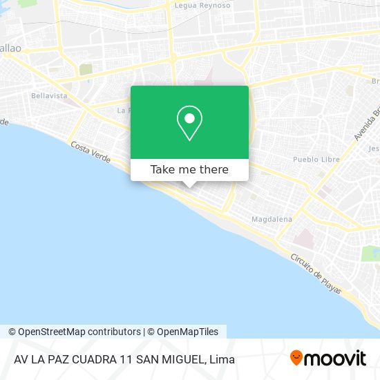 AV  LA PAZ  CUADRA 11 SAN MIGUEL map