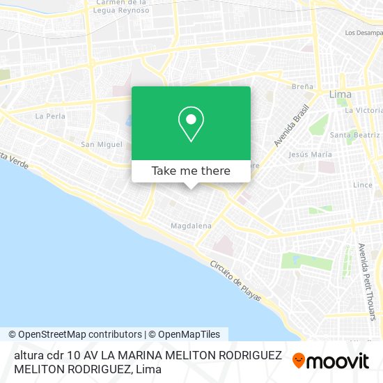 altura cdr  10 AV  LA MARINA  MELITON RODRIGUEZ MELITON RODRIGUEZ map