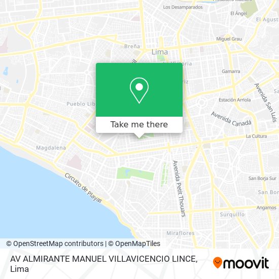 AV  ALMIRANTE MANUEL VILLAVICENCIO  LINCE map