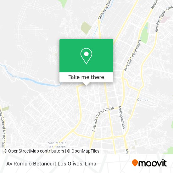 Av  Romulo Betancurt   Los Olivos map
