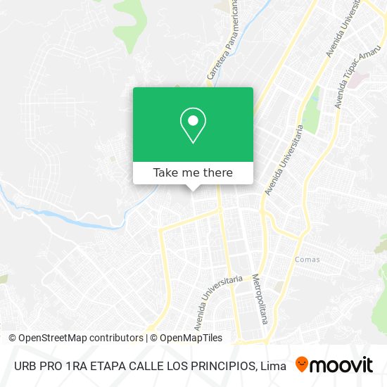 Mapa de URB PRO 1RA ETAPA  CALLE LOS PRINCIPIOS