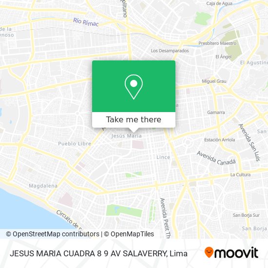 Mapa de JESUS MARIA  CUADRA   8  9  AV SALAVERRY