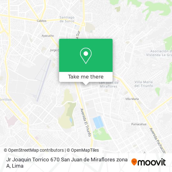 Jr  Joaquin Torrico 670  San Juan de Miraflores  zona A map