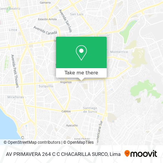 AV  PRIMAVERA 264    C C  CHACARILLA   SURCO map