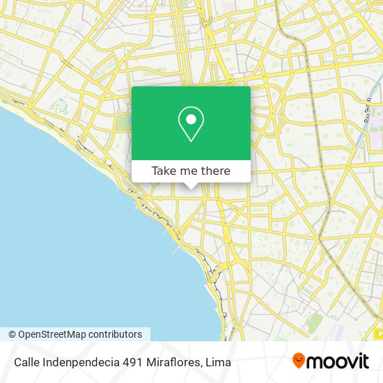 Mapa de Calle Indenpendecia 491 Miraflores