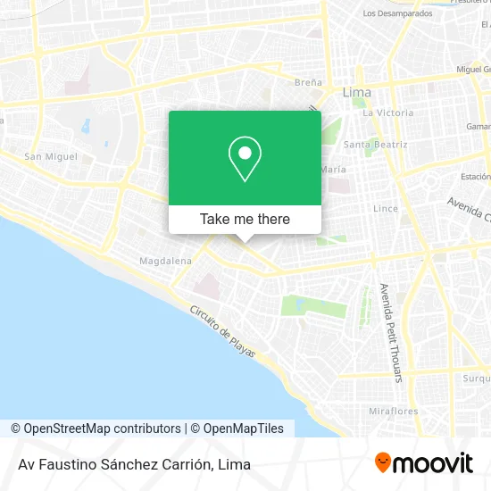 Mapa de Av  Faustino Sánchez Carrión