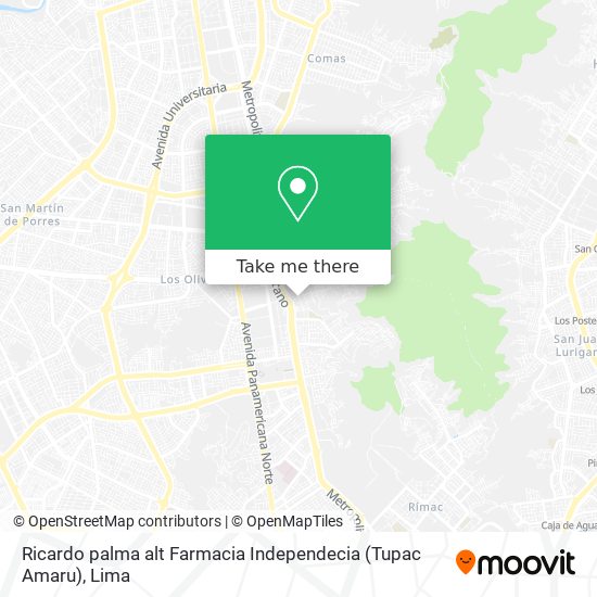 Ricardo palma  alt Farmacia Independecia (Tupac Amaru) map