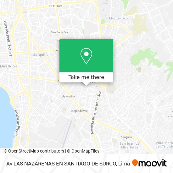 Mapa de Av  LAS NAZARENAS EN SANTIAGO DE SURCO