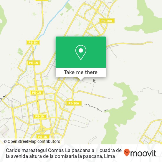 Mapa de Carlos mareategui Comas La pascana   a 1 cuadra de la avenida  altura de la comisaria la pascana