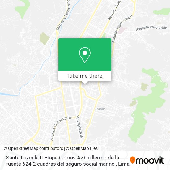 Santa Luzmila II Etapa   Comas  Av  Guillermo de la fuente 624  2 cuadras del seguro social marino map