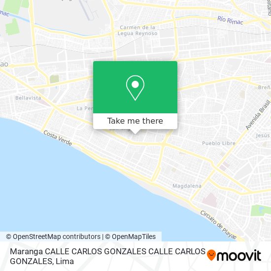 Maranga  CALLE CARLOS GONZALES CALLE CARLOS GONZALES map