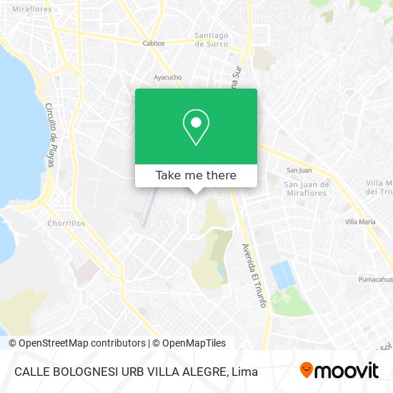 CALLE BOLOGNESI   URB   VILLA ALEGRE map