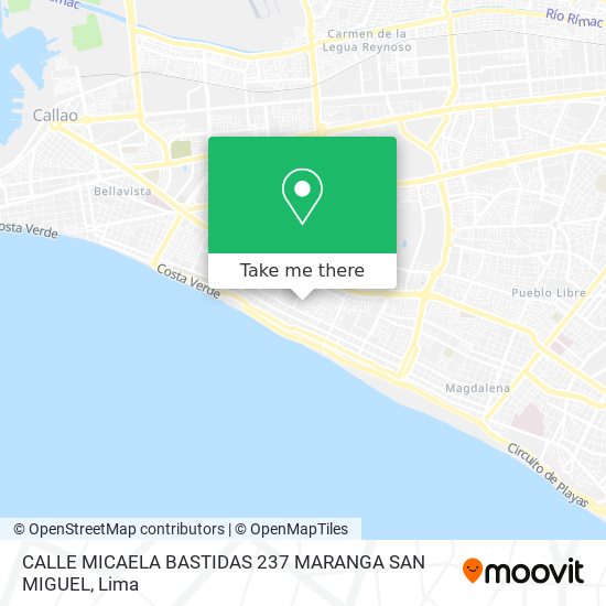Mapa de CALLE MICAELA BASTIDAS 237 MARANGA SAN MIGUEL