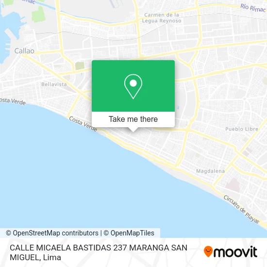 Mapa de CALLE MICAELA BASTIDAS 237 MARANGA SAN MIGUEL