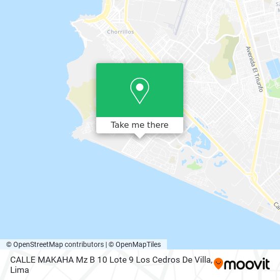 Mapa de CALLE MAKAHA Mz B 10 Lote 9  Los Cedros De Villa