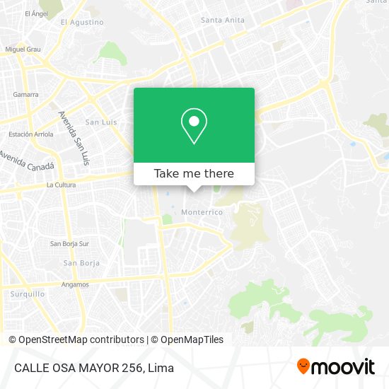 Mapa de CALLE OSA MAYOR 256