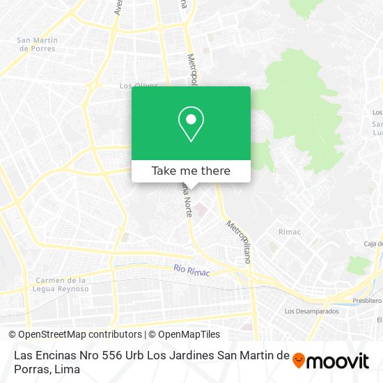 Mapa de Las Encinas Nro  556 Urb  Los Jardines San Martin de Porras