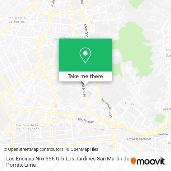 Las Encinas Nro  556 Urb  Los Jardines San Martin de Porras map