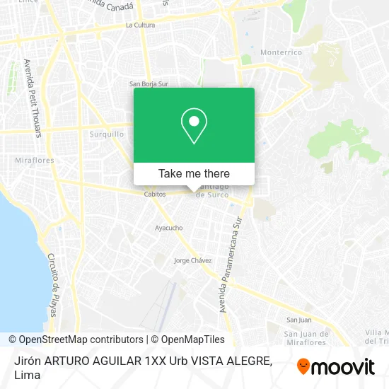 Mapa de Jirón ARTURO AGUILAR 1XX   Urb  VISTA ALEGRE