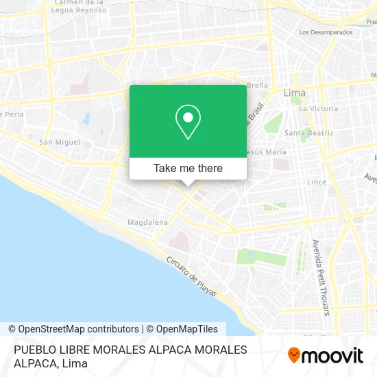Mapa de PUEBLO LIBRE  MORALES ALPACA MORALES ALPACA