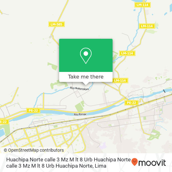 Huachipa Norte  calle 3 Mz  M lt  8 Urb  Huachipa Norte calle 3 Mz  M lt  8 Urb  Huachipa Norte map