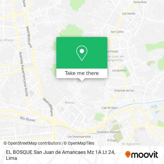 EL BOSQUE  San Juan de Amancaes Mz 1A Lt 24 map