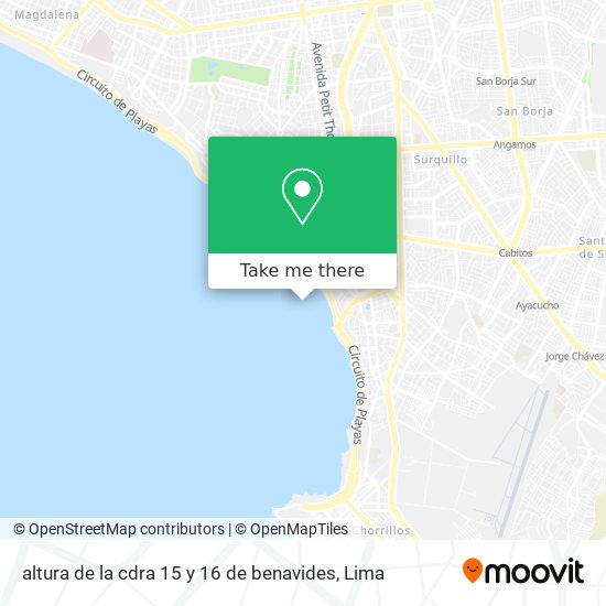 Mapa de altura de la cdra 15 y 16 de benavides