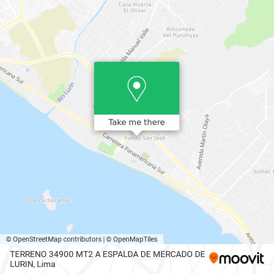 Mapa de TERRENO 34900 MT2 A ESPALDA DE MERCADO DE LURIN