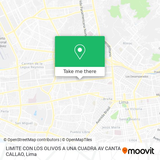 LIMITE CON LOS OLIVOS  A UNA CUADRA AV  CANTA CALLAO map