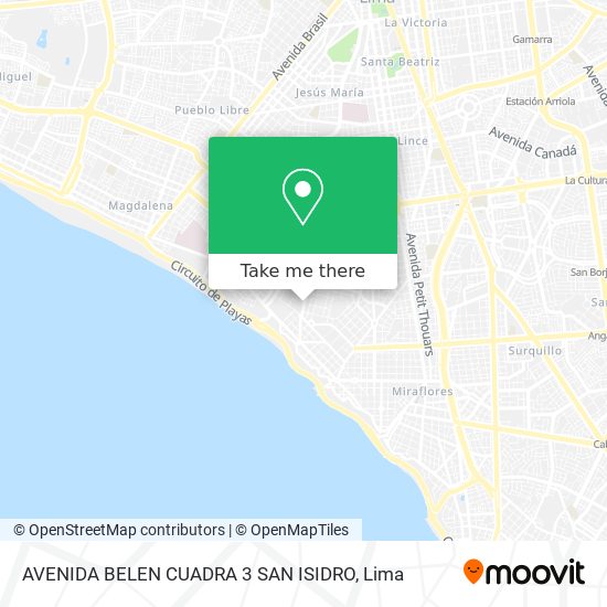 Mapa de AVENIDA BELEN CUADRA 3 SAN ISIDRO