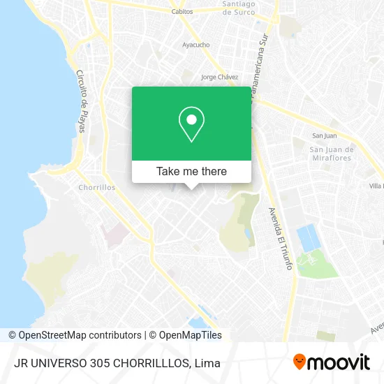 Mapa de JR  UNIVERSO 305  CHORRILLLOS