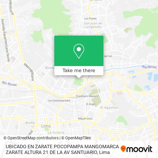 UBICADO EN ZARATE   POCOPAMPA   MANGOMARCA ZARATE ALTURA 21 DE LA AV  SANTUARIO map