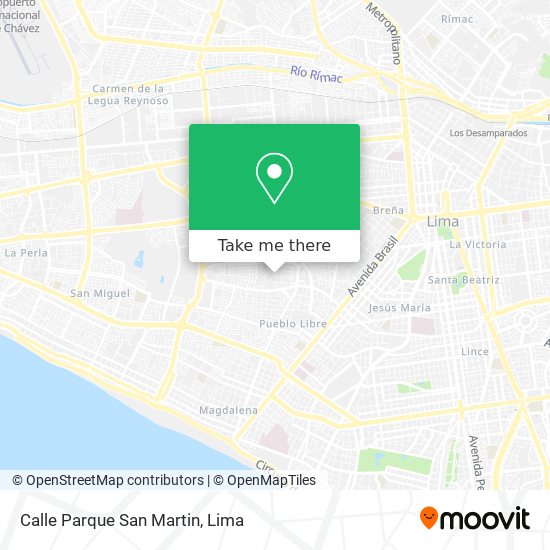 Mapa de Calle Parque San Martin