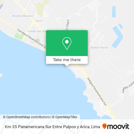 Mapa de Km 35 Panamericana Sur  Entre Pulpos y Arica