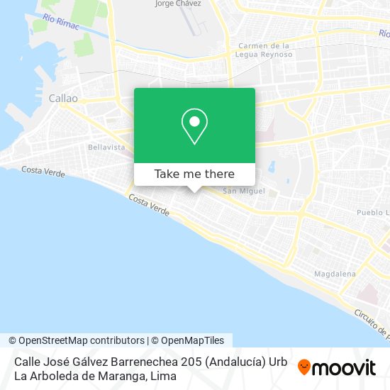 Mapa de Calle José Gálvez Barrenechea 205 (Andalucía)  Urb  La Arboleda de Maranga