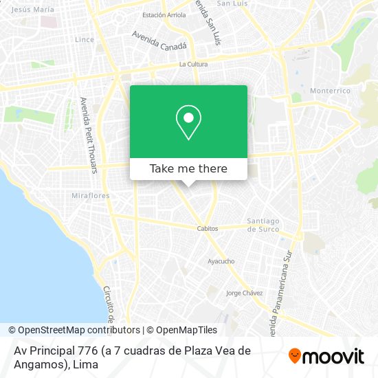 Av  Principal 776 (a 7 cuadras de Plaza Vea de Angamos) map