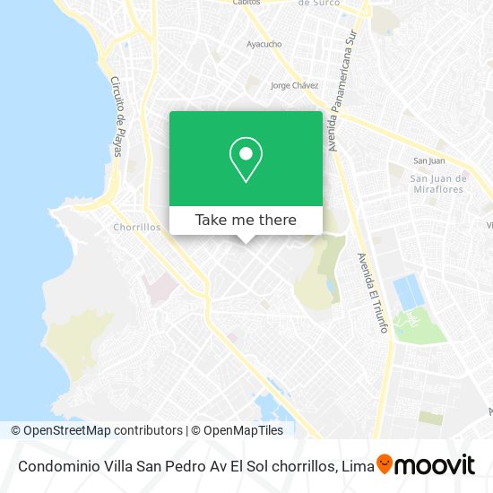 Condominio Villa San Pedro Av El Sol chorrillos map